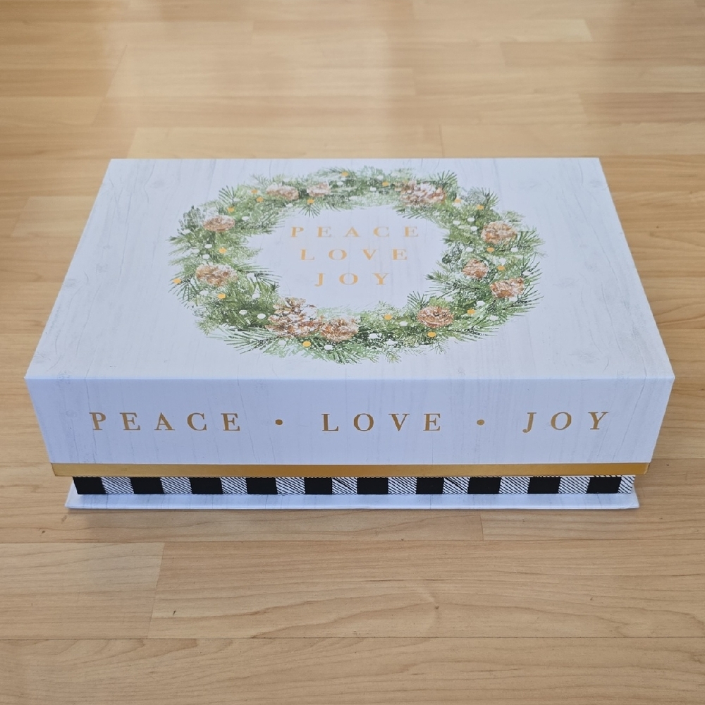Peace Love Joy Holiday Box Christmas Magnetic Gift Box 12.5"×9"×3.5"
